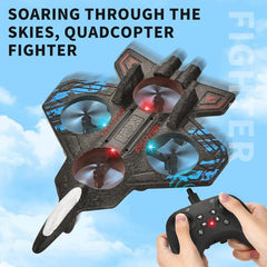 Foam RC Fighter Jet Airplane with LED Lights, 360° Stunts, Easy Remote Control