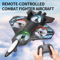 Foam RC Fighter Jet Airplane with LED Lights, 360° Stunts, Easy Remote Control